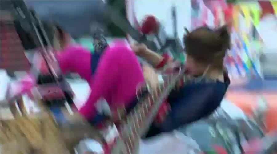 92 news anchor falling